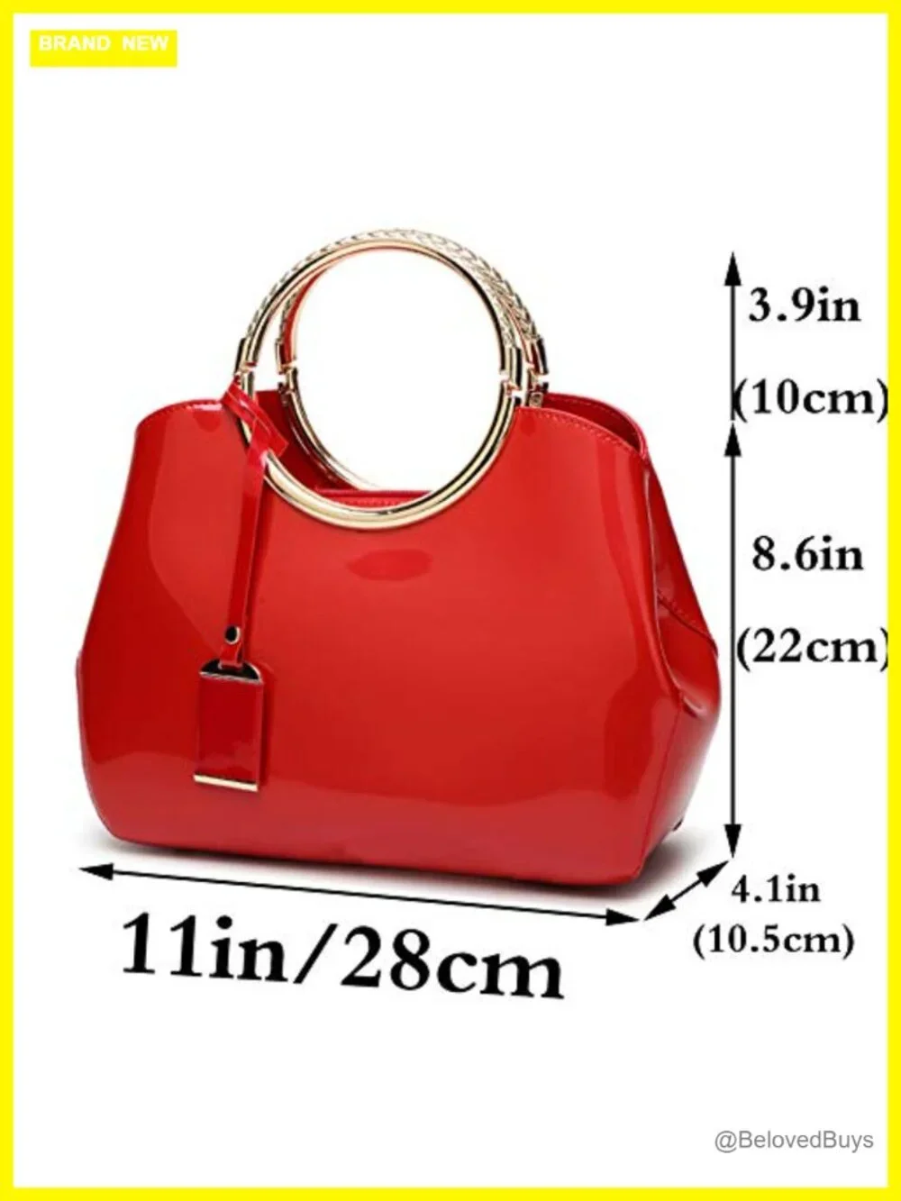 Patent Leather Top Handle Satchel Tote Handbag Patent Leather Purse Crossbody